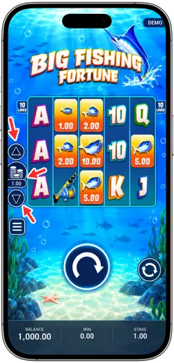 Virtual stake controls in the demo.