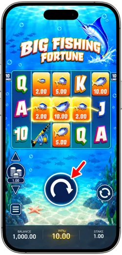 Winning line after a demo spin.