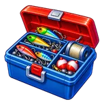 Fishing tackle box symbol.